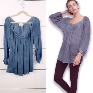 2for$35 ANTHROPOLGIE Saturday/Sunday Fara Peasant Top Size Small